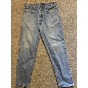 Levi's 540 Relaxed Fit Jeans Mens 36x30 Light Blue Faded Denim Button Fly